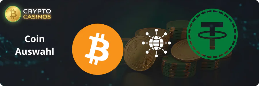 Crypto Casinos Coin Auswahl